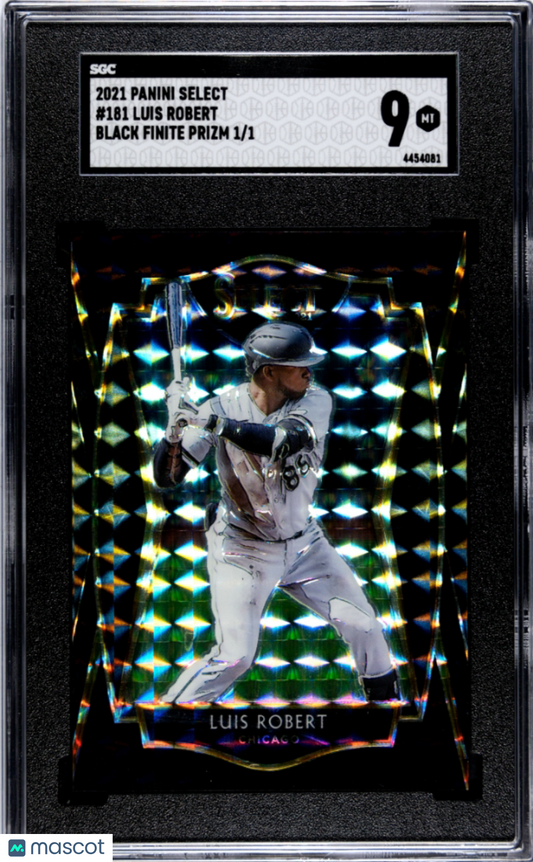 2021 Panini Select Luis Robert #181 Black Finite Prizm 1/1 SGC 9