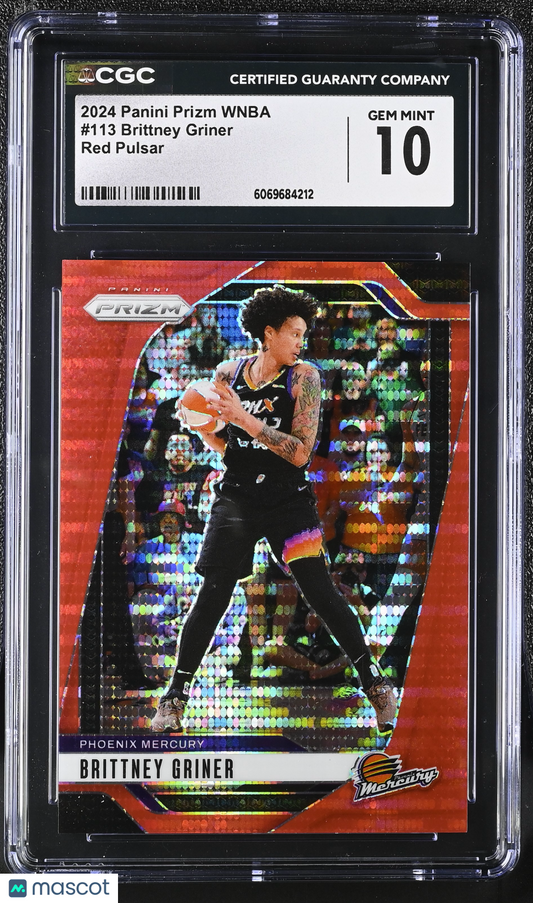 2024 Panini Prizm WNBA Brittney Griner #113 087/299 Red Pulsar CGC 10