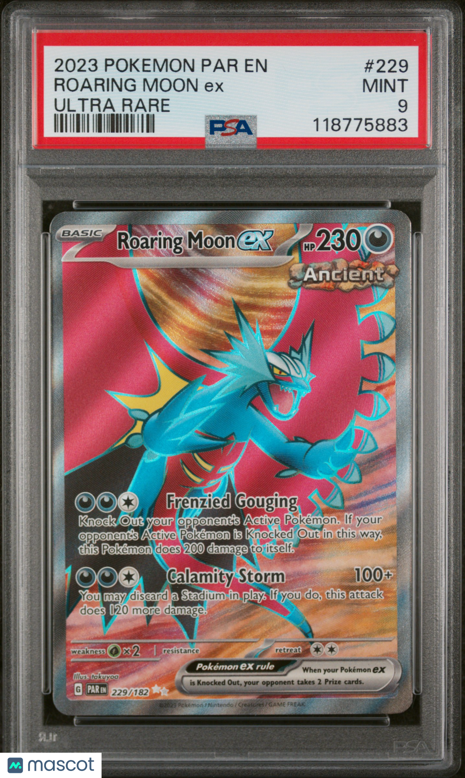 2023 Pokemon Par EN-Paradox Rift Roaring Moon EX #229 PSA 9