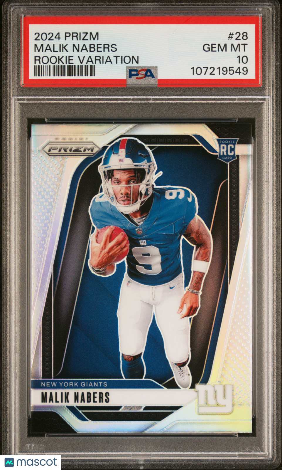 2024 Panini Prizm Rookie Variation Malik Nabers #28 PSA 10