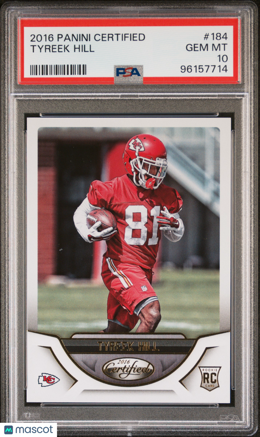 2016 Panini Certified RC /999 Tyreek Hill #184 PSA 10