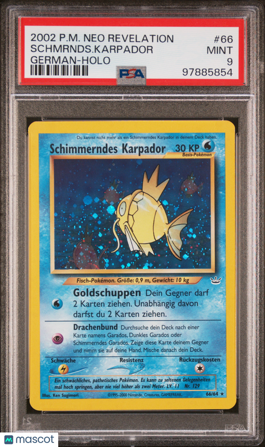 2002 Pokemon German Neo Revelation Shining Magikarp #66 PSA 9