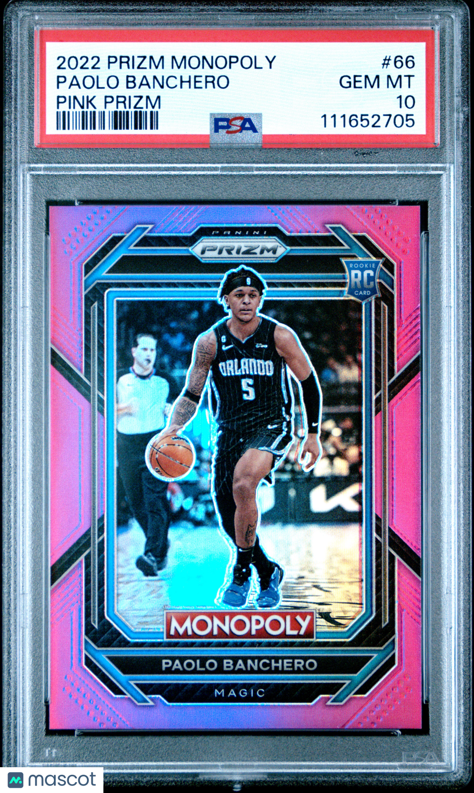 2022 Panini Prizm Monopoly Paolo Banchero #66 Pink /149 PSA 10