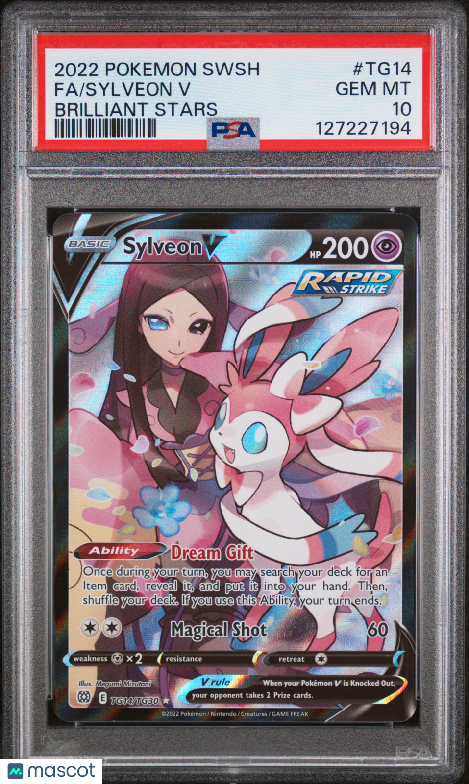 2022 Pokemon Sword & Shield Brilliant Stars Sylveon V #TG14 PSA 10