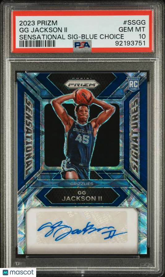 2023 Panini Prizm Sensational Signatures GG Jackson II #SSGG Blue Choice PSA 10