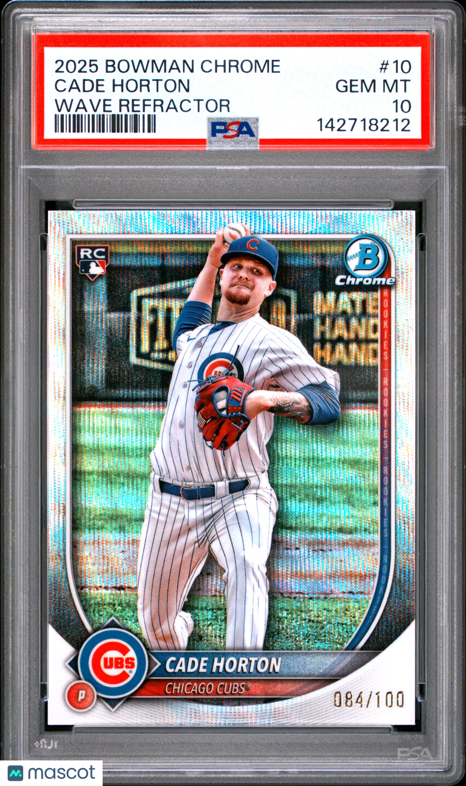 2025 Bowman Chrome Cade Horton #10 Wave Refractor PSA 10