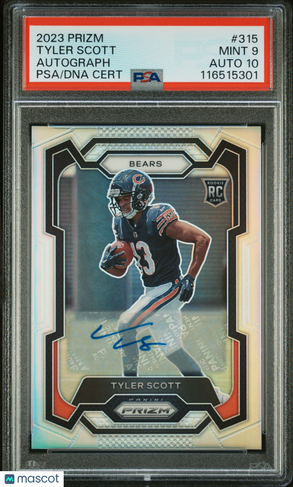 2023 Panini Prizm Tyler Scott #315 Autograph PSA 9 Auto 10