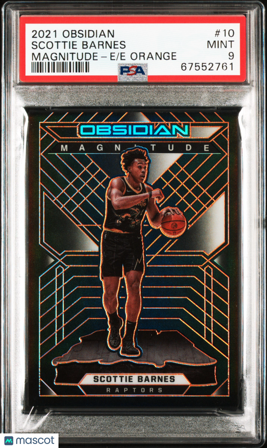 2021 Panini Obsidian Magnitude Scottie Barnes #10 Orange PSA 9