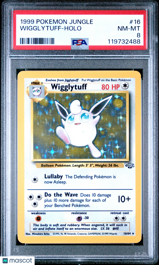 1999 Pokemon Jungle Wigglytuff #16 PSA 8