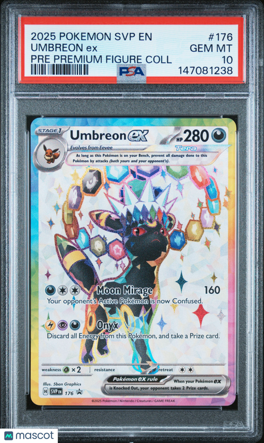2025 Pokemon SVP EN-SV Black Star Promo Umbreon EX #176 Pre Premium Figure Coll PSA 10