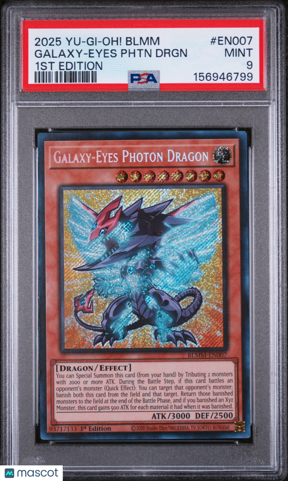 2025 Yu-Gi-Oh! Blmm Galaxy-Eyes Photon Dragon #EN007 1st Edition PSA 9