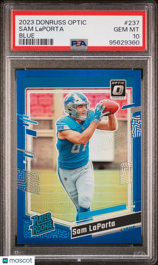 2023 Panini Donruss Optic Sam Laporta #237 Blue PSA 10
