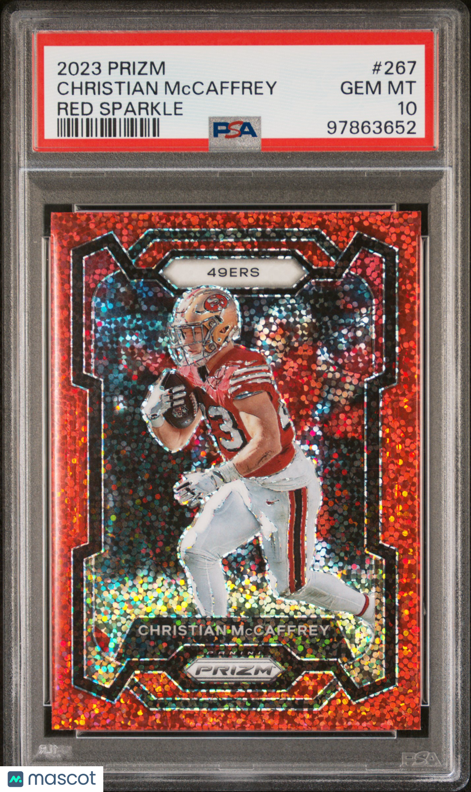 2023 Panini Prizm Christian Mccaffrey #267 Red Sparkle PSA 10