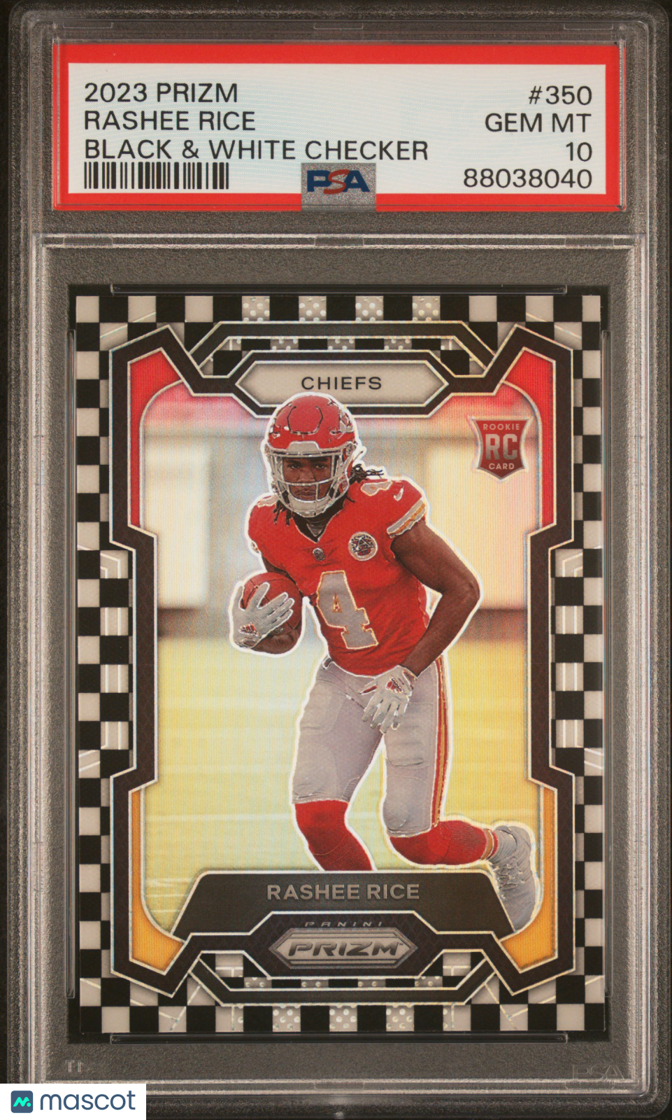 2023 Panini Prizm Rashee Rice #350 Black & White Checker PSA 10