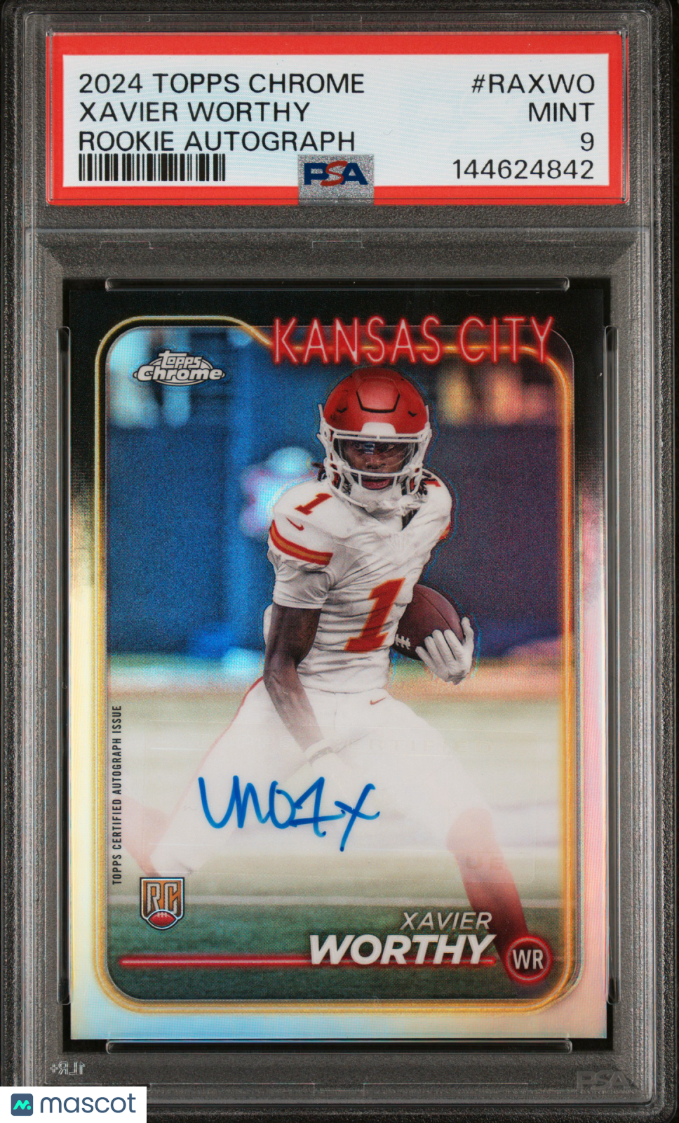 2024 Topps Chrome Rookie Autographs Variations Xavier Worthy #RAXWO PSA 9