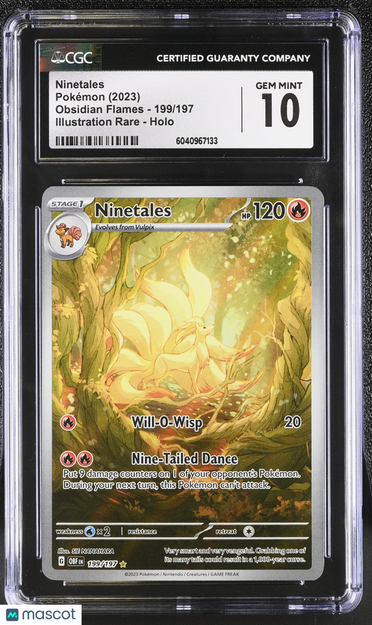 2023 Pokemon Obsidian Flames Ninetales #199/197 CGC 10