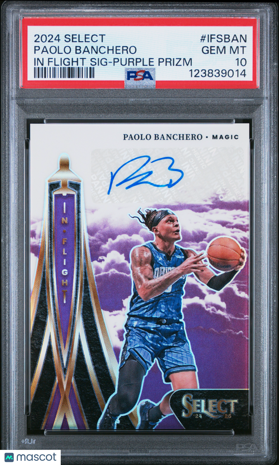 2024 Panini Select In Flight Signatures Paolo Banchero #IFSBAN Purple Prizm PSA 10