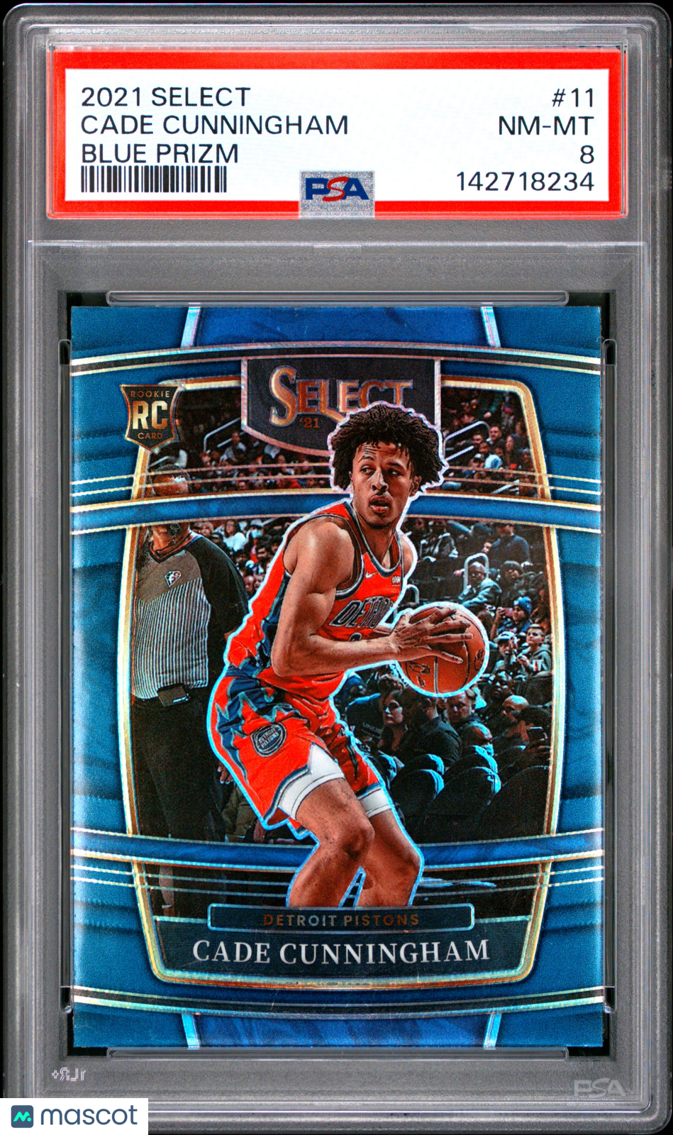 2021 Panini Select Cade Cunningham #11 Blue Prizm PSA 8