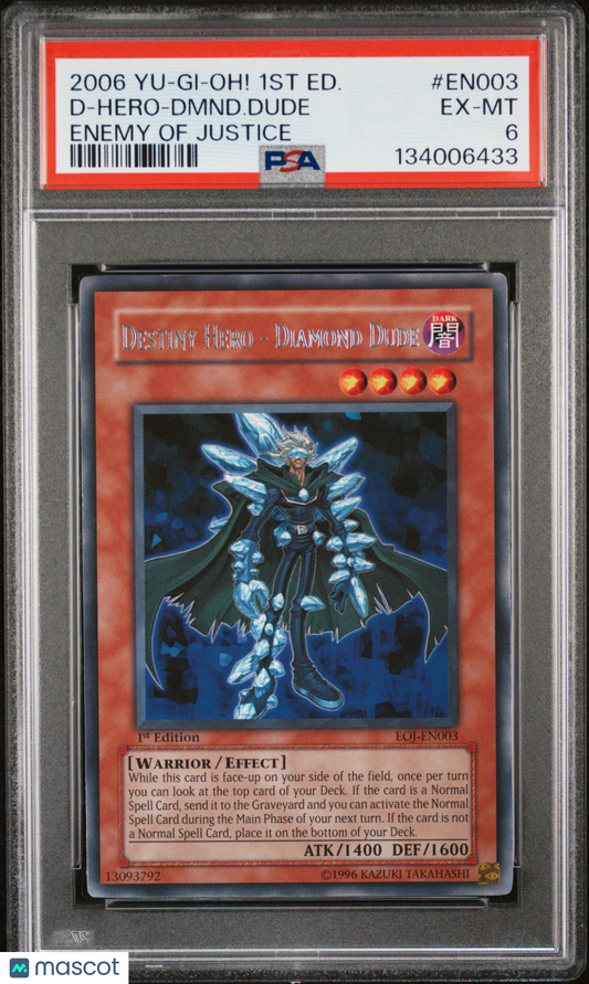 2006 Yu-Gi-Oh! Enemy Of Justice Destiny Hero Diamond Dude #EN003 PSA 6