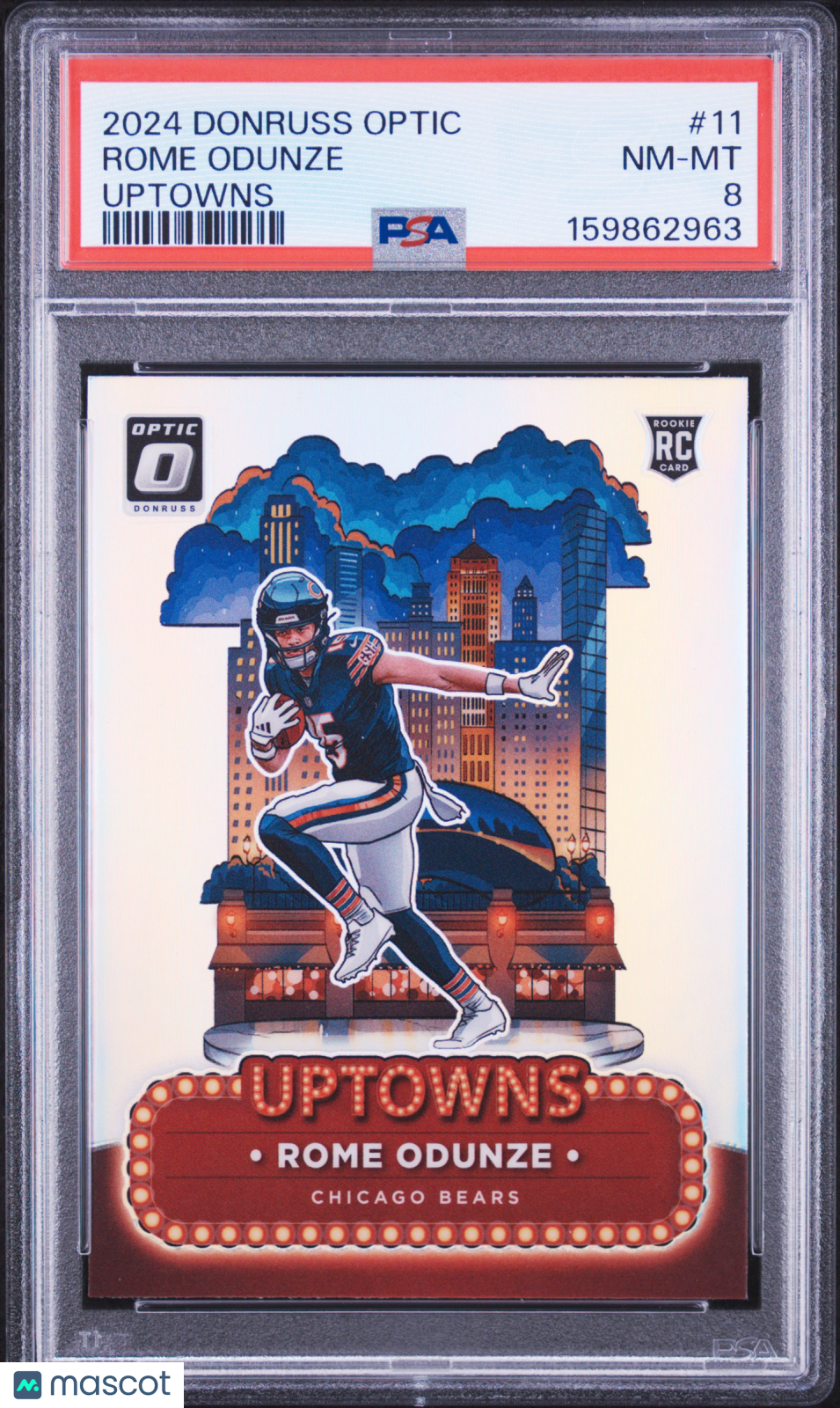 2024 Panini Donruss Optic Uptowns Rome Odunze #11 PSA 8