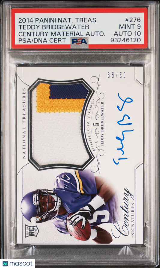 2014 National Treasures Teddy Bridgewater #276 Rookie Auto /99 PSA 9 RPA