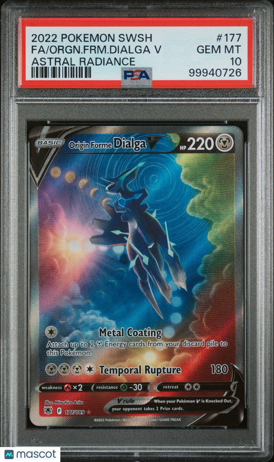 2022 Pokemon Astral Radiance Orgn. FRM. Dialga V Fa #177 PSA 10