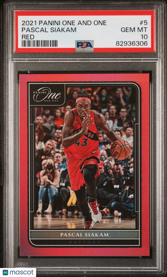2021 Panini One And One Pascal Siakam #5 Red PSA 10
