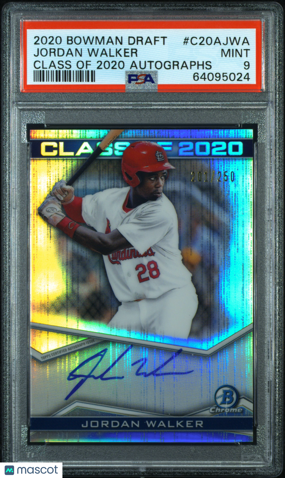 2020 Bowman Draft Class Of 2020 Autographs Jordan Walker #C20AJWA PSA 9