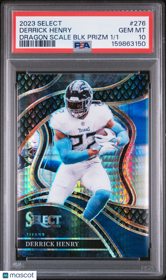 2023 Panini Select Derrick Henry #276 Dragon Scale BLK Prizm 1/1 PSA 10
