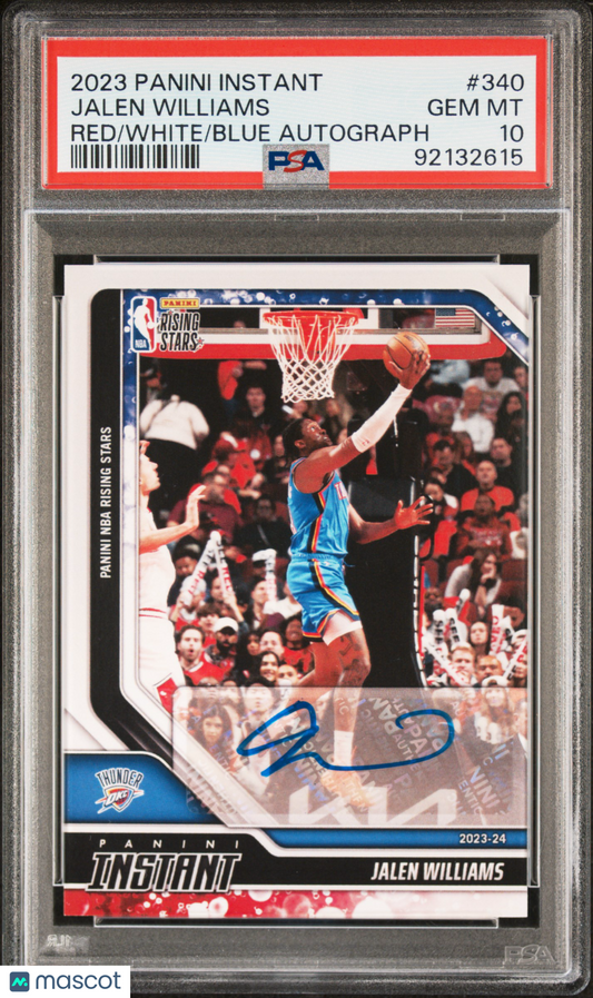 2023 Panini Instant Jalen Williams #340 Red White Blue Autograph PSA 10