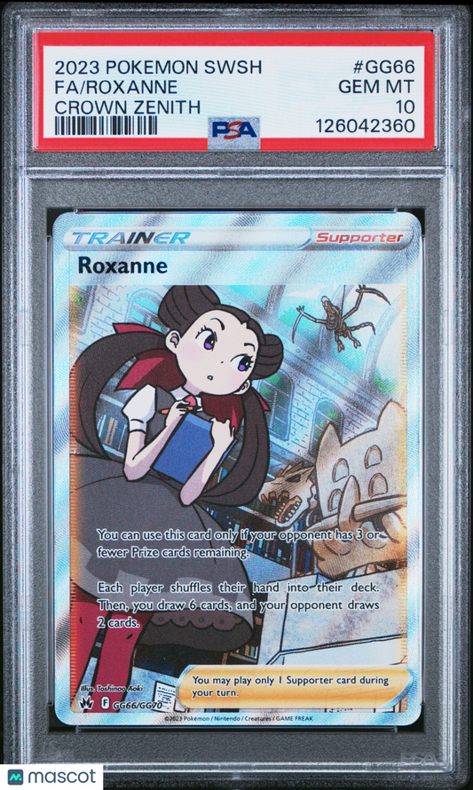 2023 Pokemon Sword And Shield Crown Zenith Roxanne #GG66 Crown Zenith Fa PSA 10