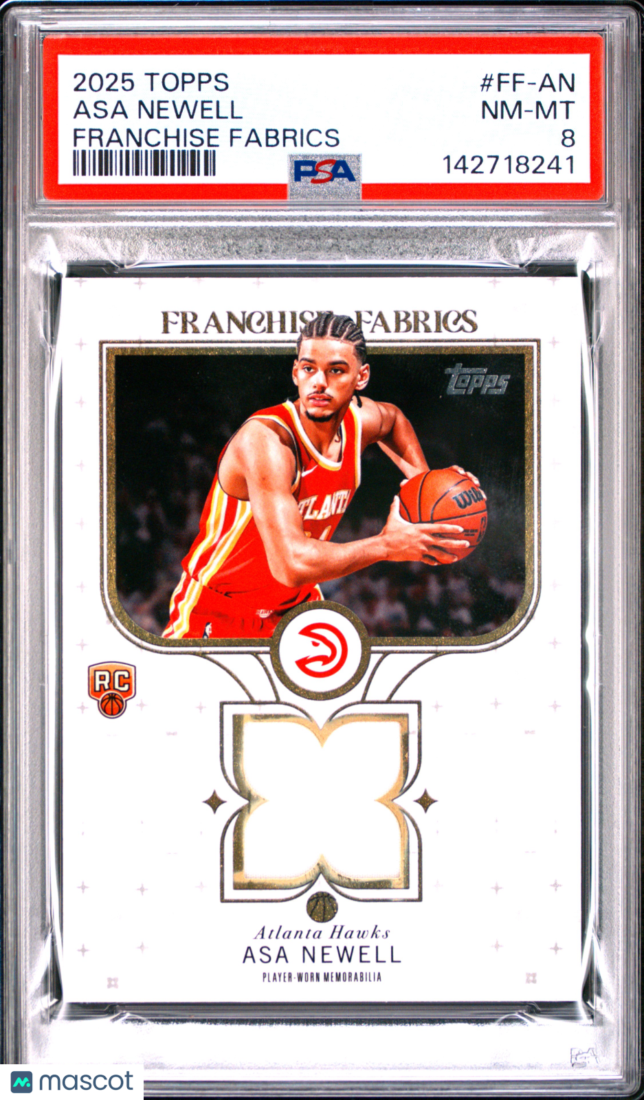 2025 Topps Franchise Fabrics Asa Newell #FF-AN PSA 8