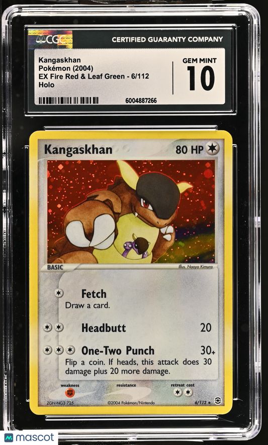 2004 Pokémon EX Fire Red & Leaf Green Kangaskhan #6/112 CGC 10