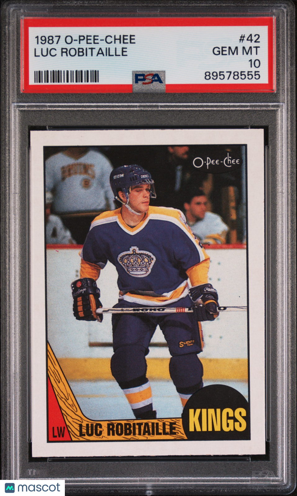 1987 O-Pee-Chee Luc Robitaille #42 PSA 10