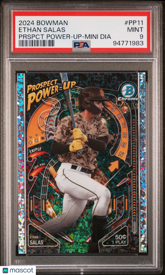2024 Bowman Prospect Power-Up Ethan Salas #PP11 Prspct Mini Dia PSA 9