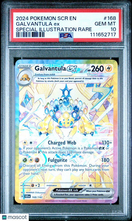 2024 Pokemon SCR EN-Stellar Crown Galvantula EX #168 PSA 10