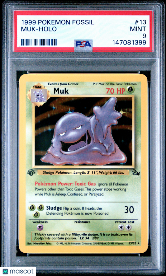 1999 Pokemon Fossil Muk #13 PSA 9