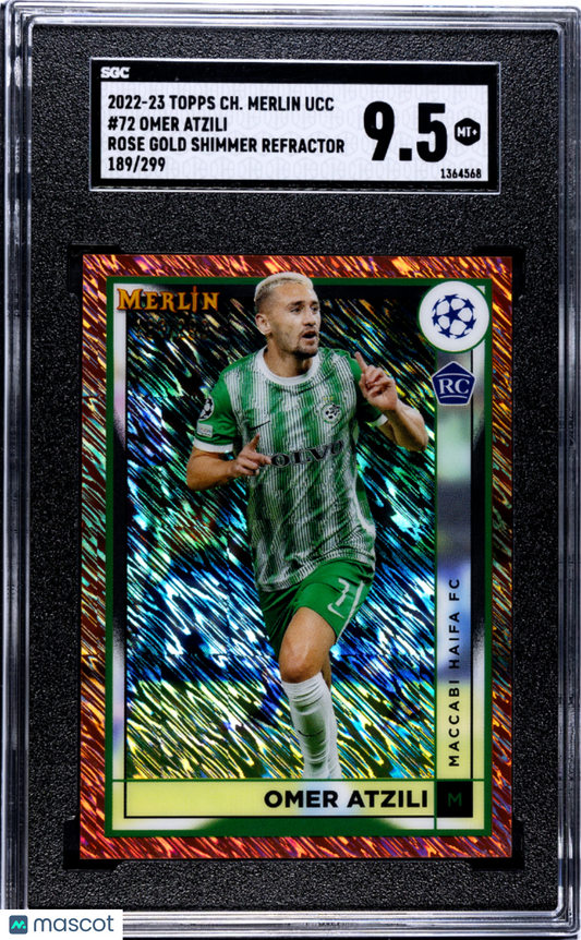 2022 Topps Chrome Merlin Ucc Omer Atzili #72 Rose Gold Shimmer Refractor SGC 9.5