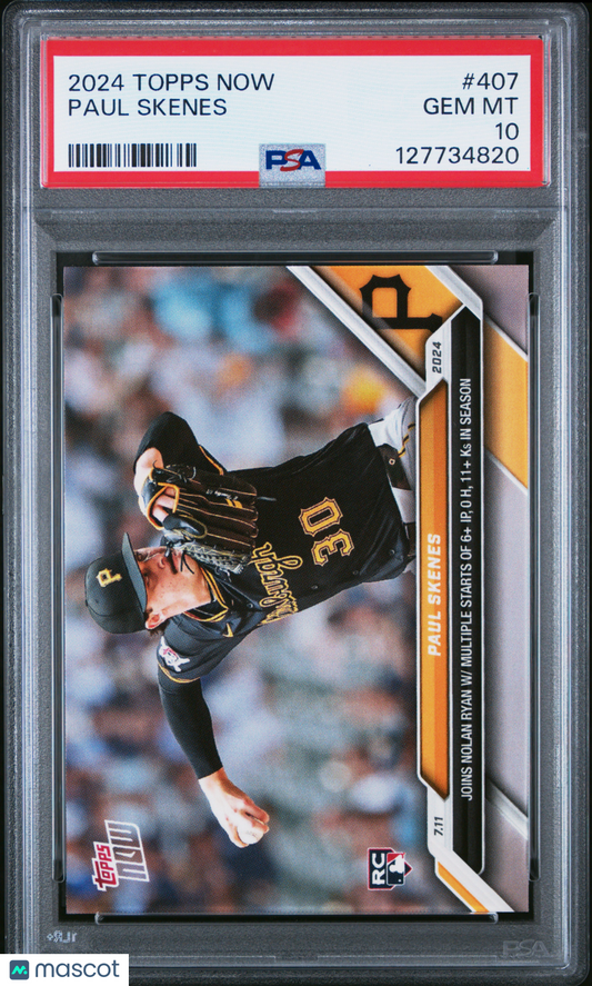 2024 Topps Now Paul Skenes #407 PSA 10