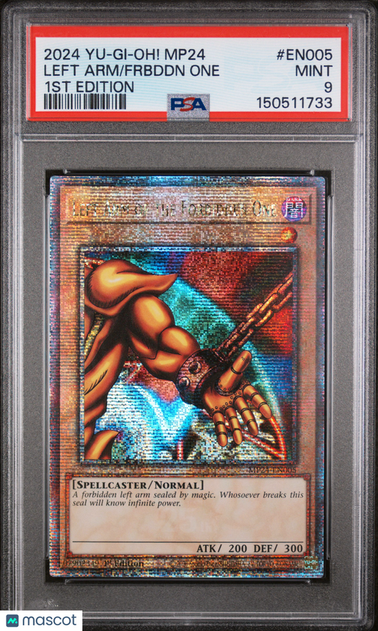 2024 Yu-Gi-Oh! Mp24-25th Anniversary Tin: Dueling Mirrors Frbddn One Left Arm #EN005 1st Edition PSA 9