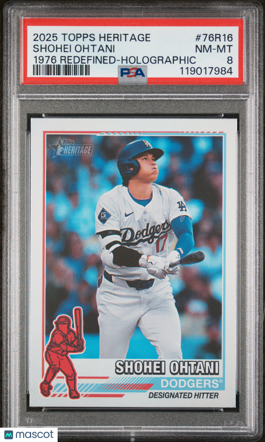 2025 Topps Heritage 1976 Redefined Shohei Ohtani #76R16 Holographic PSA 8