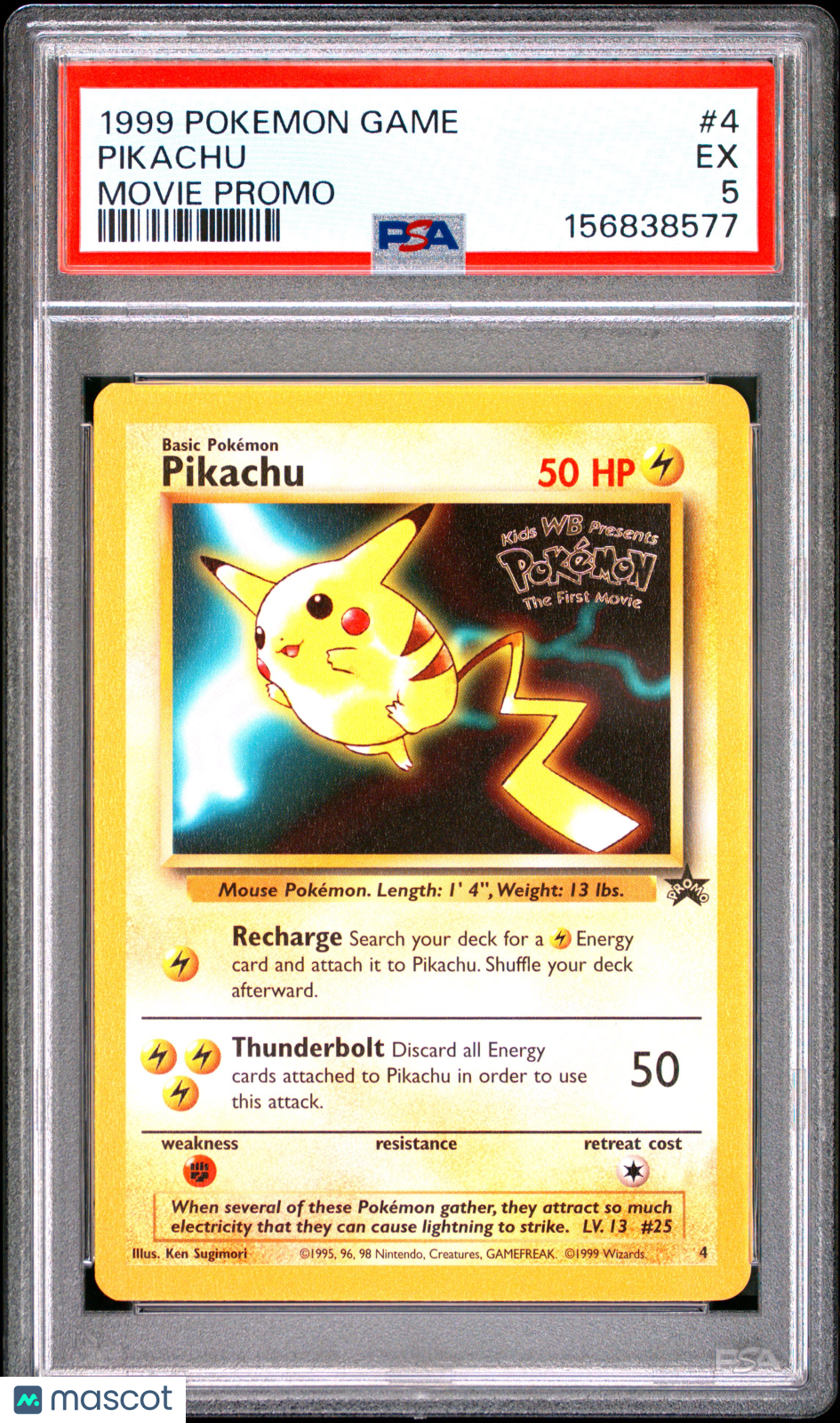 1999 Pokemon Game Movie Pikachu #4 Movie Promo PSA 5