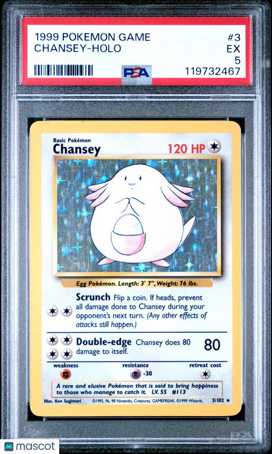 1999 Pokemon Game Chansey #3 PSA 5