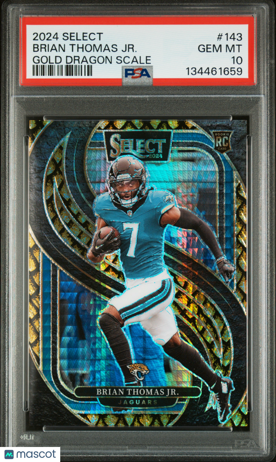 2024 Panini Select Brian Thomas JR. #143 Gold Dragon Scale /10 PSA 10