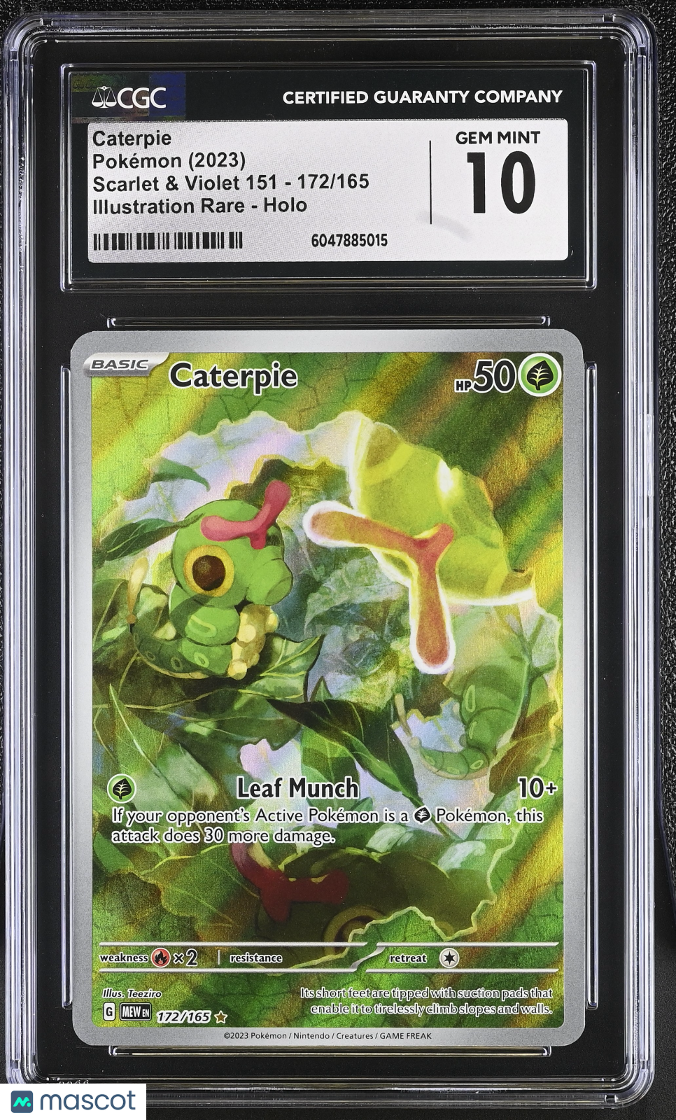 2023 Pokemon Scarlet & Violet 151 Caterpie #172/165 CGC 10