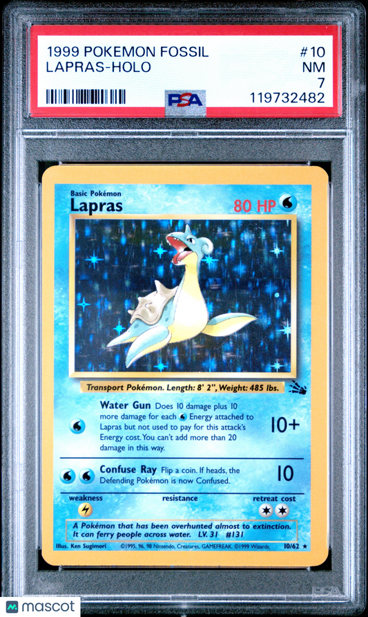 1999 Pokemon Fossil Lapras #10 PSA 7