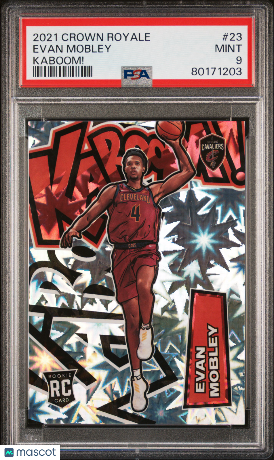 2021 Panini Crown Royale Kaboom! Evan Mobley #23 PSA 9