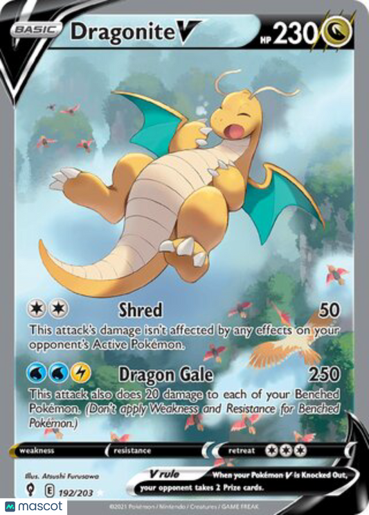 2021 Pokemon Evolving Skies Dragonite V #192 AGS 10