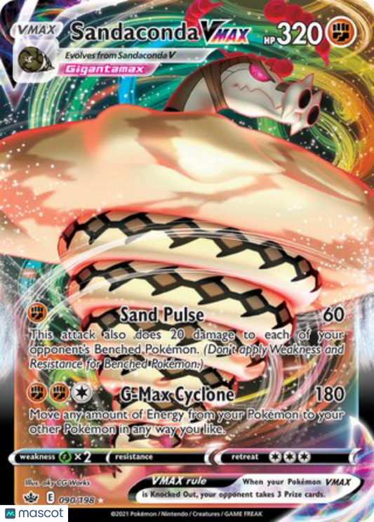 2021 Pokemon Chilling Reign Sandaconda VMAX #090 Unlimited AGS 10