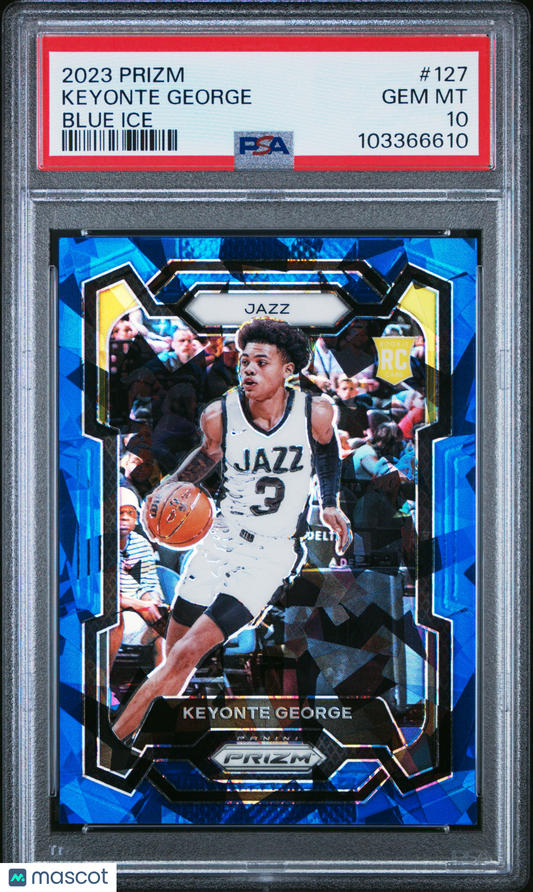 2023 Panini Prizm Keyonte George #127 Blue Ice PSA 10